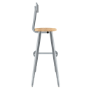 National Public Seating TTSG30HB-BB Round Stool w/ Solid Back & Butcherblock Seat, Gray thumbnail 3