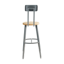 National Public Seating TTSG30HB-BB Round Stool w/ Solid Back & Butcherblock Seat, Gray thumbnail 5