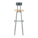 National Public Seating TTSG30HB-BB Round Stool w/ Solid Back & Butcherblock Seat, Gray thumbnail 6