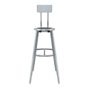 National Public Seating TTSG30HB-S10 Round Stool w/ Solid Back & Black Steel Seat, Gray thumbnail 2