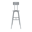 National Public Seating TTSG30HB-S10 Round Stool w/ Solid Back & Black Steel Seat, Gray thumbnail 5