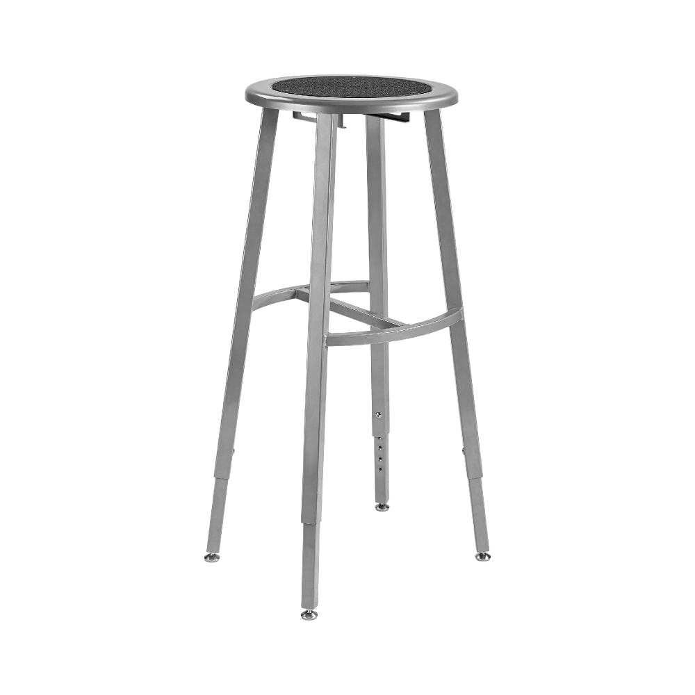 National Public Seating TTSG30H-S10 Round Backless Stool w/ Black Steel Seat, Gray
