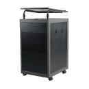 National Public Seating TWPL Floor Lectern w/ (3) Shelves - 24" x 20" x 46", Charcoal Slate thumbnail 4