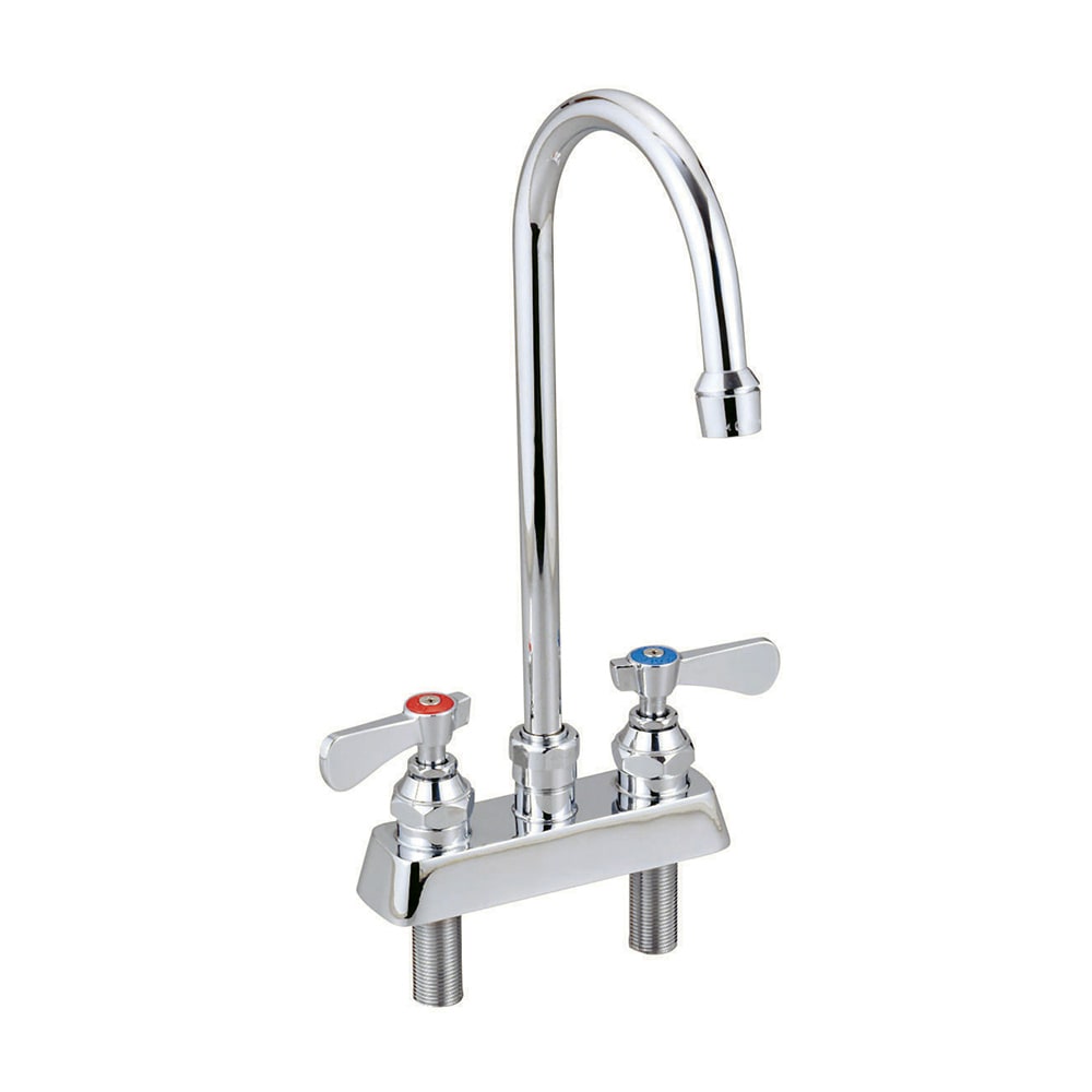 BK Resources BKF-4DM-3G-G Deck Mount Manual Faucet w/ 3" Gooseneck Spout & 4" Centers