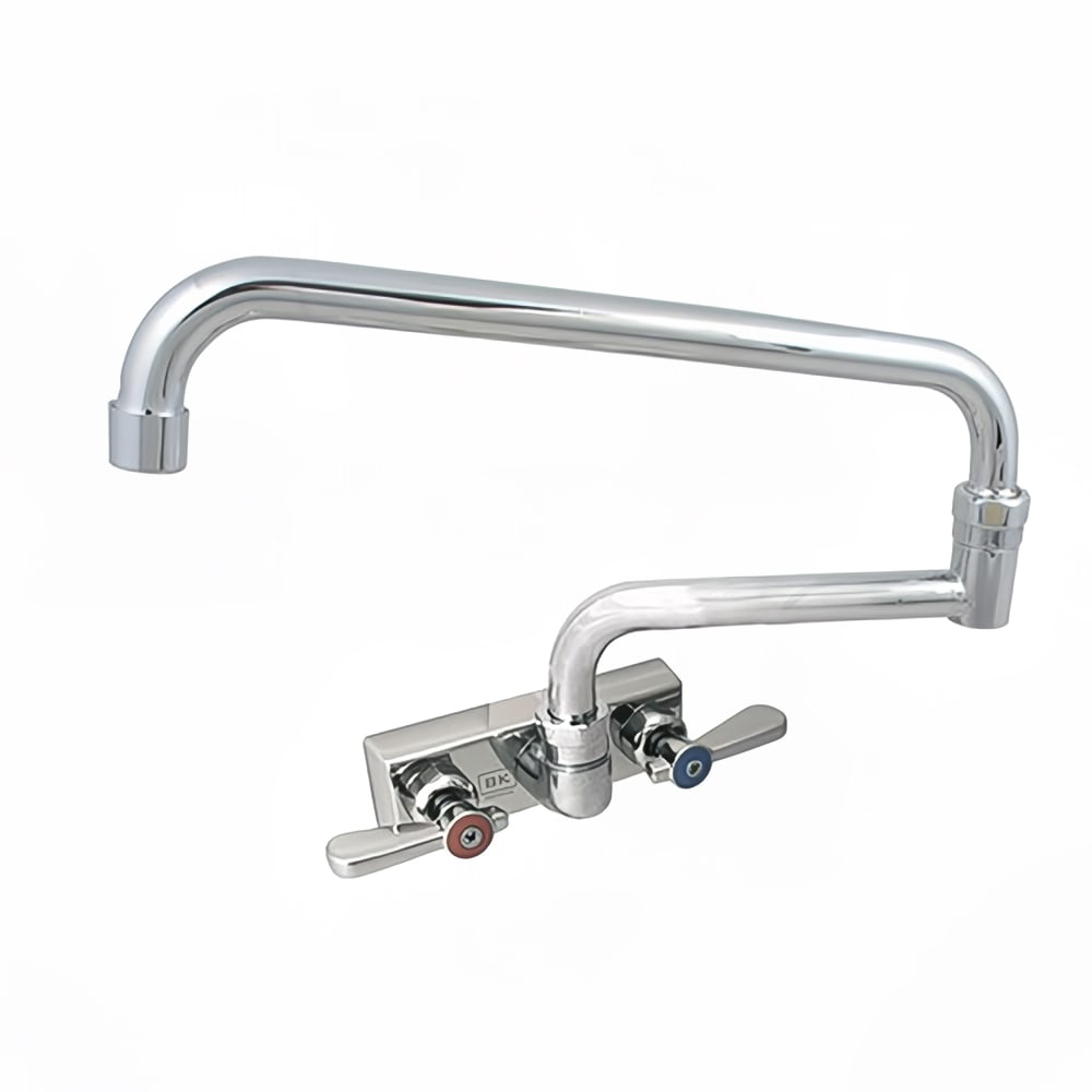 BK Resources EVO-4SM-18 Splash Mount Faucet w/ 18" Double Jointed Swing Spout & 4" Centers