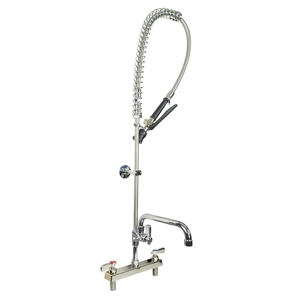BK Resources EVO-8DMPR-AF12 Deck Mount Pre Rinse Assembly w/ 12" Swing Spout Faucet - 8" Centers