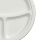 Fineline 9" Round Disposable Plate w/ (3) Compartments - Baggase, White (43RP09S3) thumbnail 4