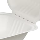 Fineline Disposable Hinged Container - 6"L x 6"W x 3 1/10" H, Bagasse, White (43SH6) thumbnail 4