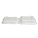 Fineline Disposable Hinged Container - 8"L x 8"W x 2 1/2"H, Bagasse, White (43SH8) thumbnail 6