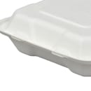 Fineline Disposable Hinged Container - 8"L x 8"W x 2 1/2"H, Bagasse, White (43SH8) thumbnail 7