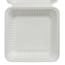 Fineline Disposable Hinged Container - 9"L x 9"W x 3 1/10" H, Bagasse, White (43SHD9) thumbnail 5