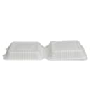 Fineline Disposable Hinged Container - 9"L x 9"W x 3 1/10" H, Bagasse, White (43SHD9) thumbnail 7