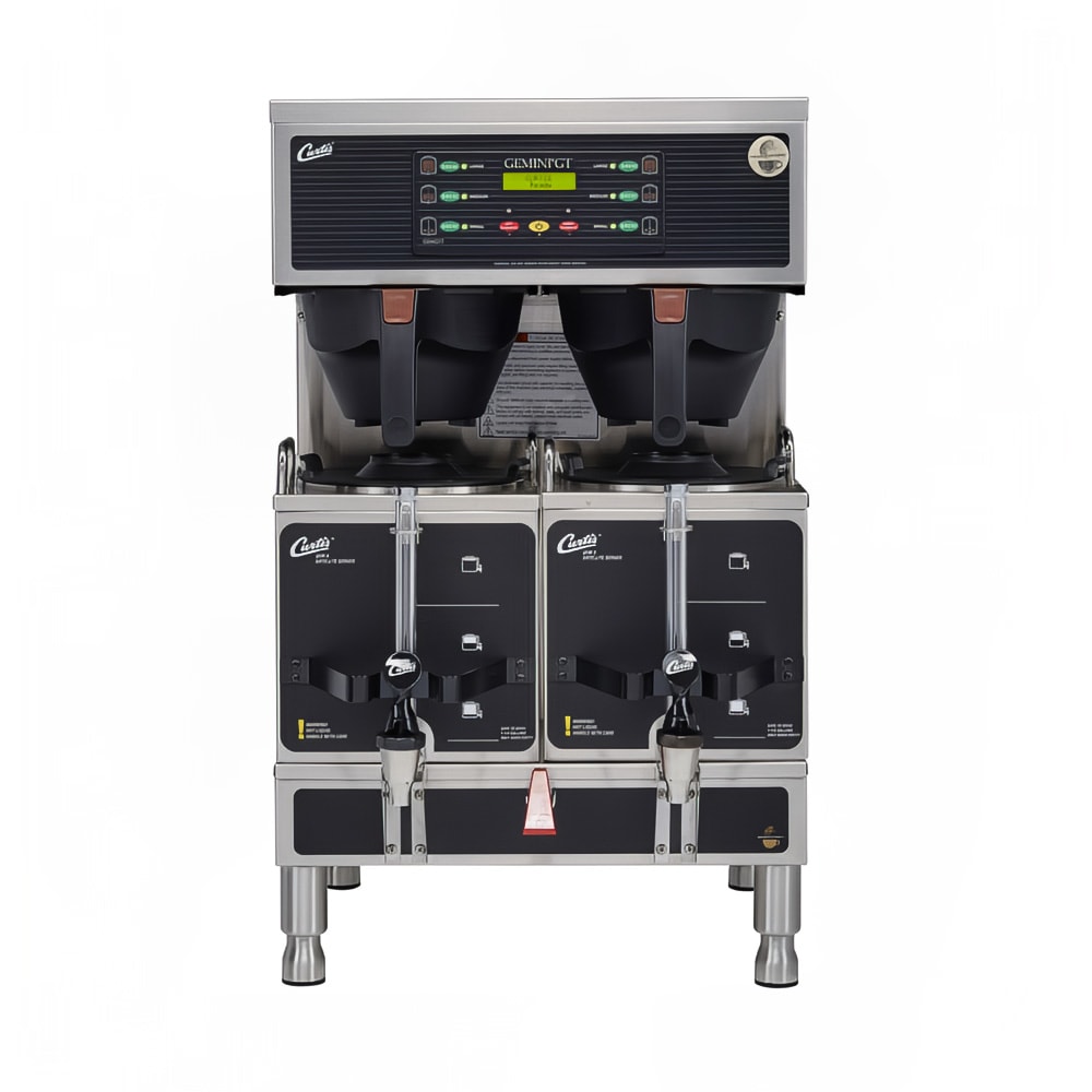 Curtis GEMTS10A1000 Automatic Twin Coffee Brewer w/ (2) Lower Warmer & Hot Water Faucet, 220v/1ph