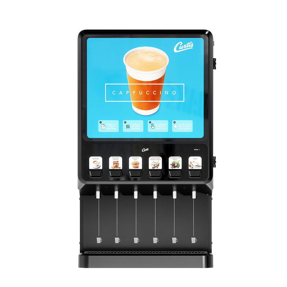 Curtis PCNG6 Primo Cappuccino™ Cappuccino Machine w/ (2) 3 lb (3) 5 lb & (1) 10 lb Hoppers & (6) Dispensers, 120v