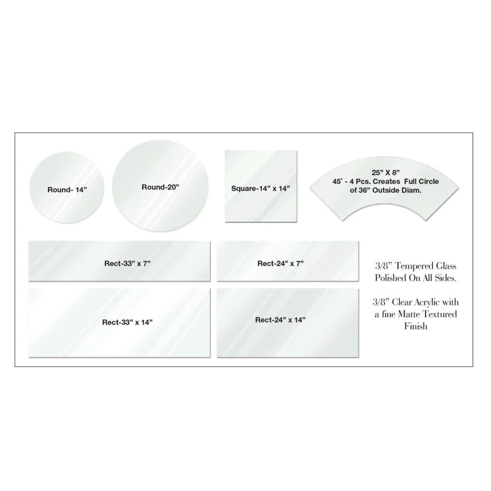 Eastern Tabletop 05249G Rectangular Riser Shelf - 24"L x 9"W, Glass, Clear