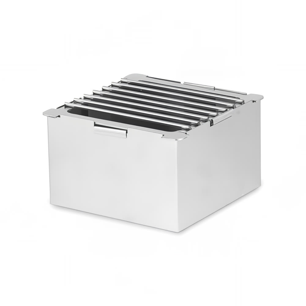 Eastern Tabletop 1541 8" Square Lexus Riser w/ Sterno Holder - 5"H, Stainless Steel