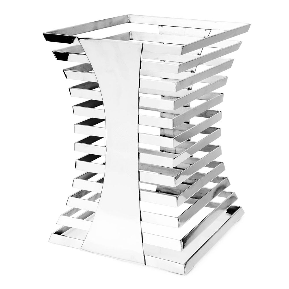 Eastern Tabletop 1720 10" Square Escalate Riser w/ Sterno Holder - 14"H, Stainless Steel
