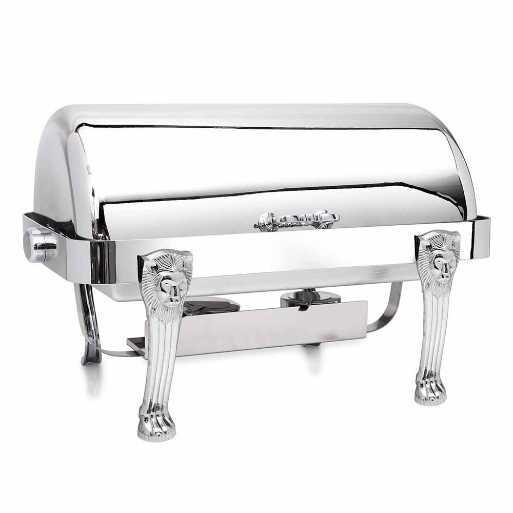 Eastern Tabletop 3114LH-SS 8 qt Rectangular Chafer w/ Roll Top Cover, Stainless Steel