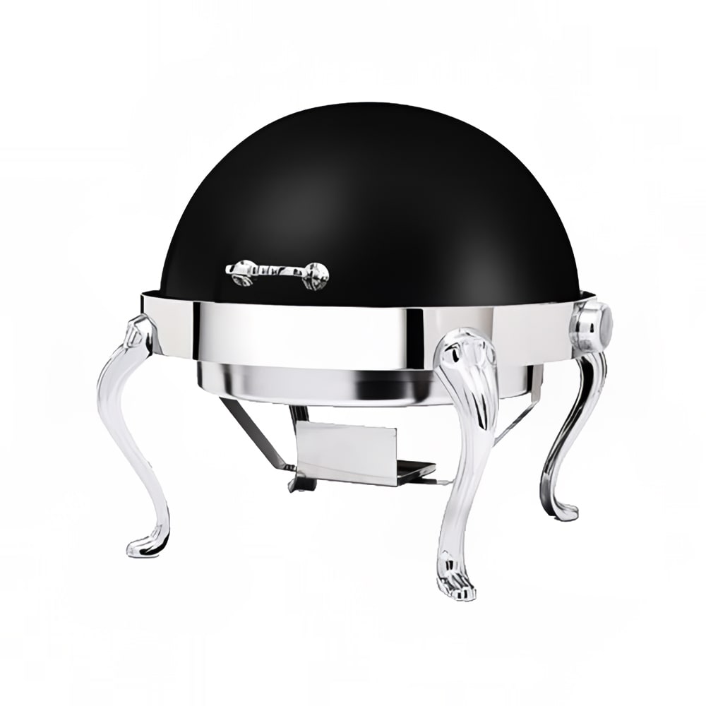 Eastern Tabletop 3118QAMB 8 qt Round Chafer w/ Roll Top Cover, Stainless Steel, Black
