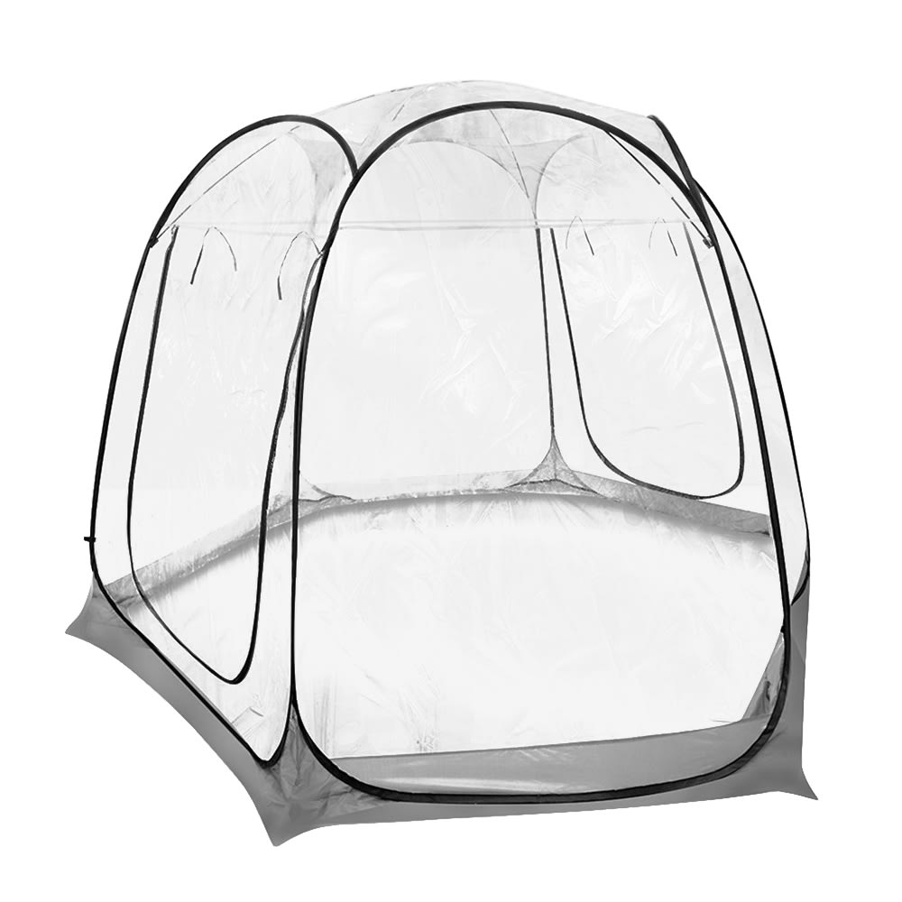 Eastern Tabletop 4200 Portable Pop Up Dining Tent w/ Zipper Closures - 10'L x 10'W x 6 3/5'H, PVC, Clear