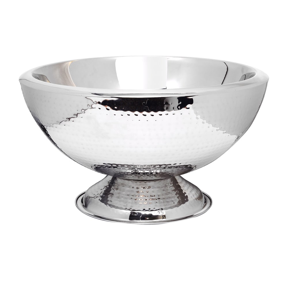 Eastern Tabletop 7043H 8 3/4" Double Walled Wine Ice Bowl - Stainless Steel, Hammered Finish
