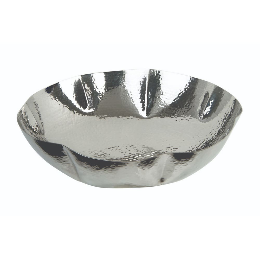 Eastern Tabletop 9328 12" Round Serving Bowl - Hammered Stainless Steel