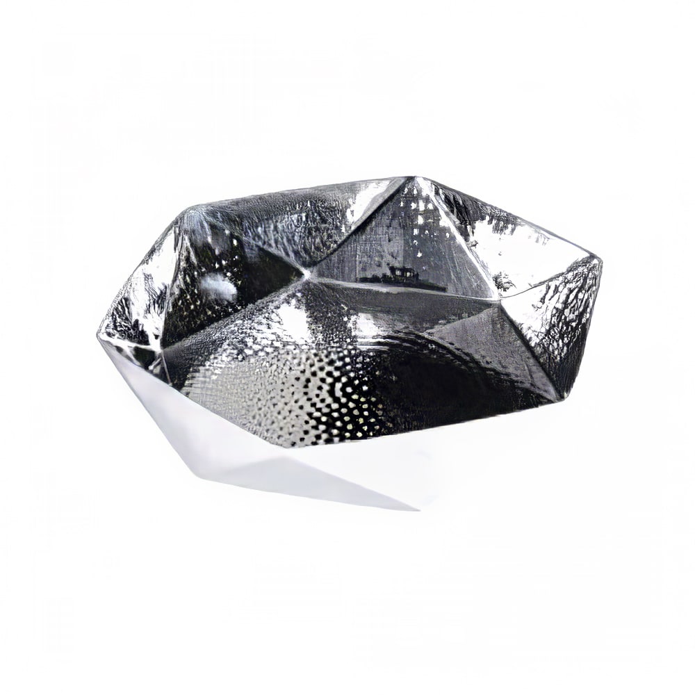 Eastern Tabletop 9381 10" Hexagonal Bowl - Hammered Stainless Steel, Mirror Finish