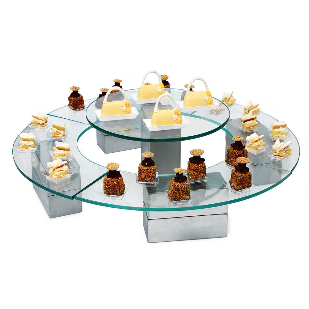 Eastern Tabletop BMW12 Sticky Brick Riser Set - 9"L x 4"W x 2 3/4"H, Brushed Stainless