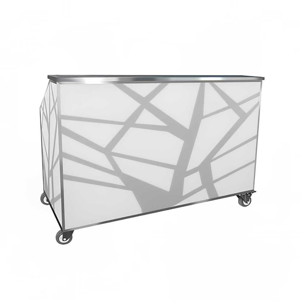 Eastern Tabletop Z946OR Portable Bar for Indoor/Outdoor - 66"L x 32"W x 47 1/2"H, Optic Reflector Acrylic