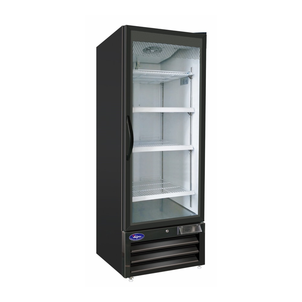 Valpro 26 4/5" One Section Glass Door Merchandiser - (1) Right Hinge Door, Black, 115v (VP1R-23M)