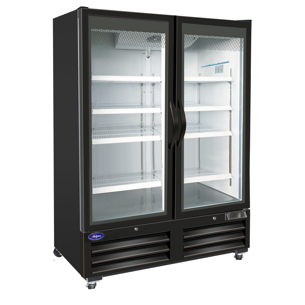 Valpro 54" Two Section Display Freezer w/ Swing Door - Bottom Mount Compressor, Black, 115v (VP2F-48M)