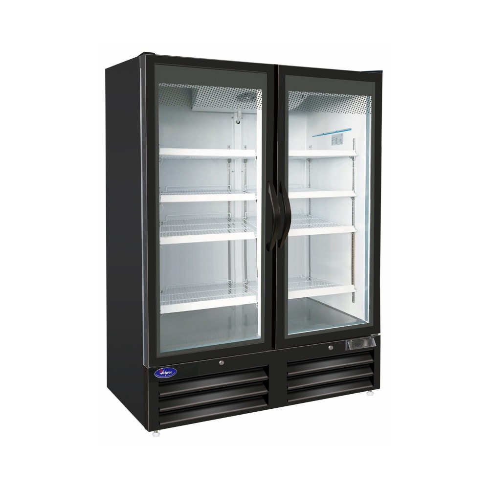 Valpro 54" Two Section Glass Door Merchandiser - (2) Left/Right Hinge Doors, Black, 115v (VP2R-48M)