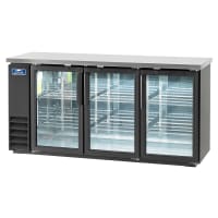 Valpro 73" Bar Refrigerator - 3 Swinging Glass Doors, Stainless, 115v (VP72G) thumbnail 3