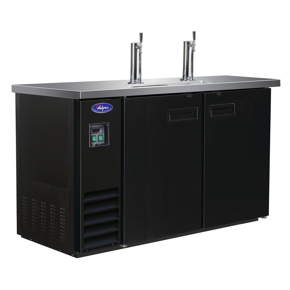 Valpro 49" Kegerator Beer Dispenser w/ (2) Keg Capacity - (2) Columns, Black, 115v (VPBD2-2)