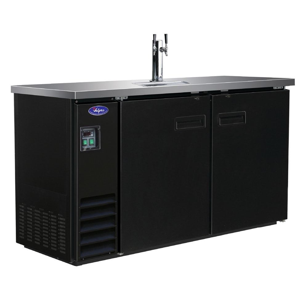 Valpro 61" Kegerator Beer Dispenser w/ (2) Keg Capacity - (1) Column, Black, 115v (VPBD3-1)
