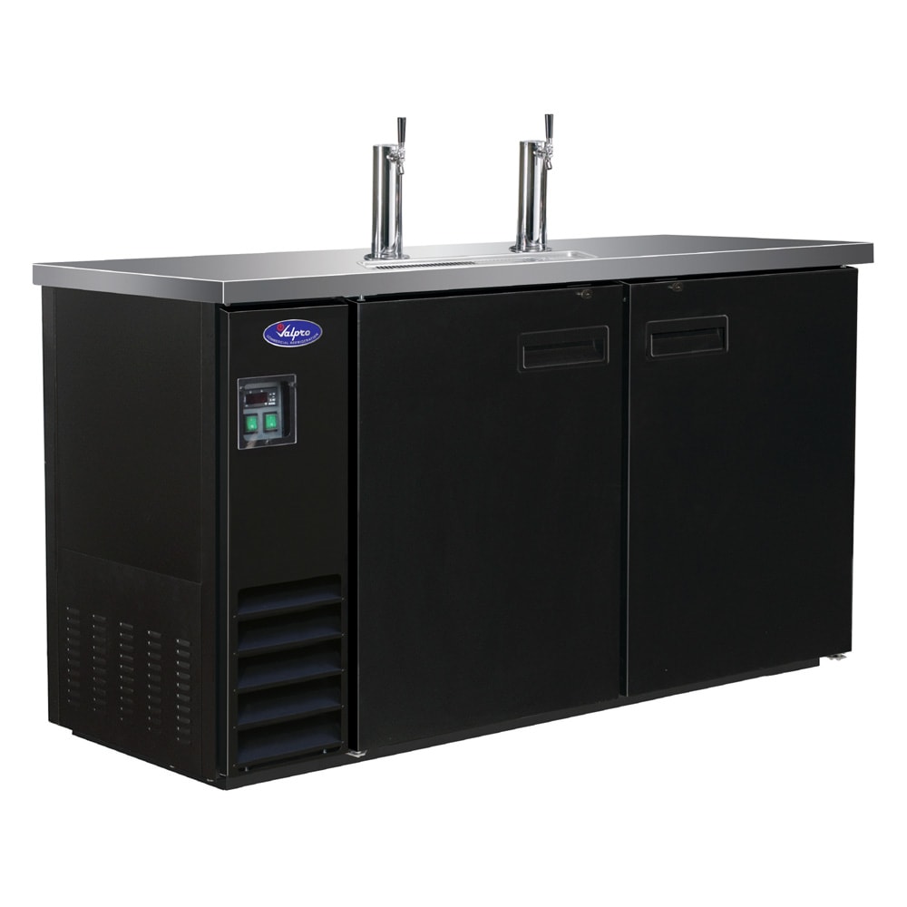 Valpro 61" Kegerator Beer Dispenser w/ (2) Keg Capacity - (2) Columns, Black, 115v (VPBD3-2)