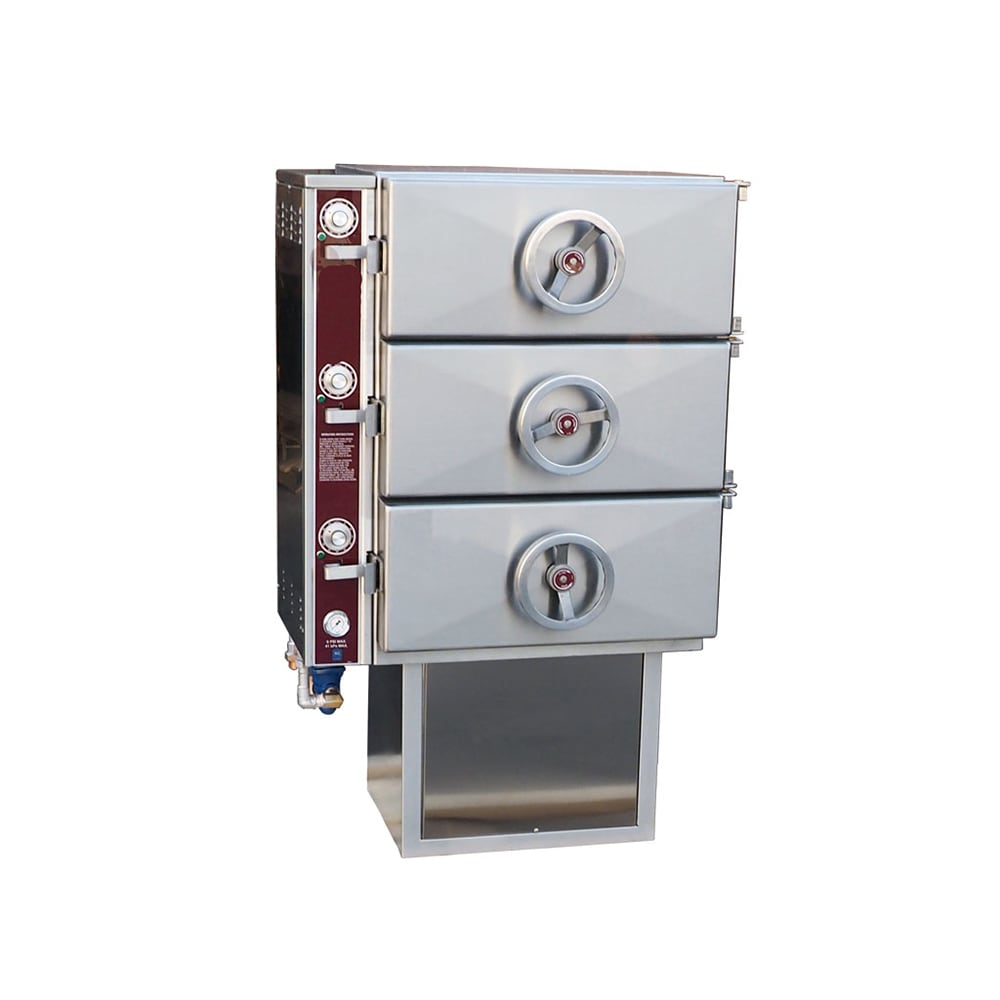 Crown Steam DCL-3 Direct Steam Pressure Steamer w/ (12) Full Size Pan Capacity, 115v/1ph