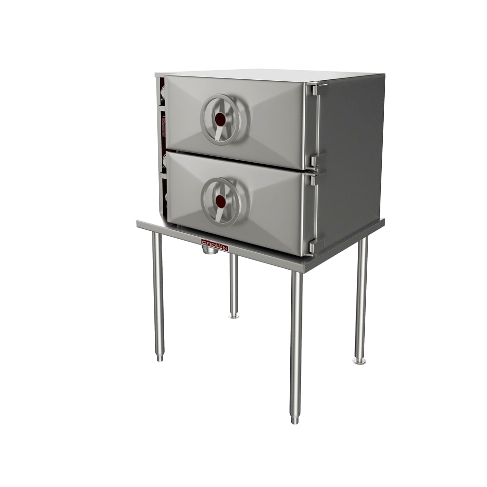 Crown Steam DCP-2 Direct Steam Pressure Steamer w/ (8) Full Size Pan Capacity, 115v/1ph