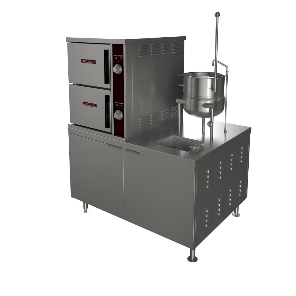 Crown Steam DCX-2-6 (6) Pan / (1) Kettle Convection Steamer - Cabinet, Direct Steam