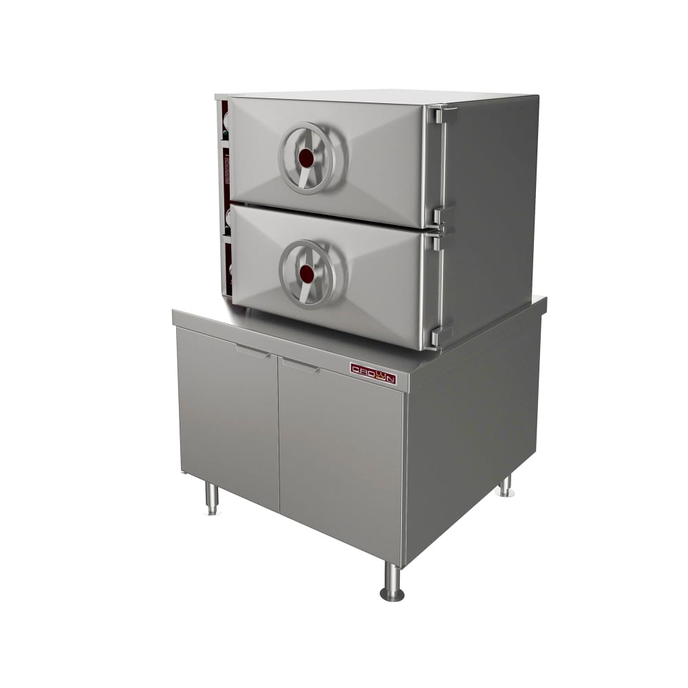 Crown Steam DDA-2 Direct Steam Pressure Steamer w/ (8) Full Size Pan Capacity, 115v/1ph