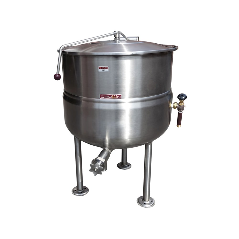 Crown Steam DL-30 30 gal. Steam Kettle - Stationary, 2/3 Jacket, Direct Steam