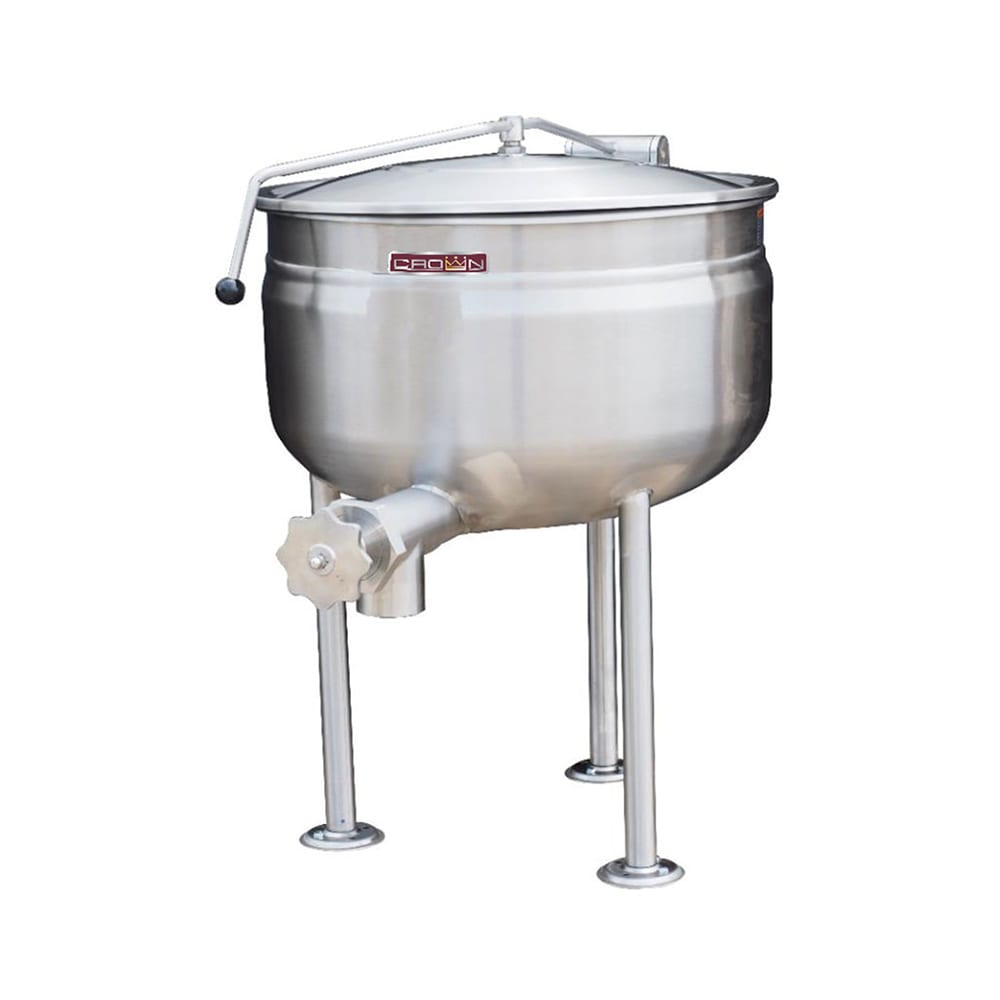 Crown Steam DL-40F 40 gal. Steam Kettle - Stationary, Full Jacket, Direct Steam
