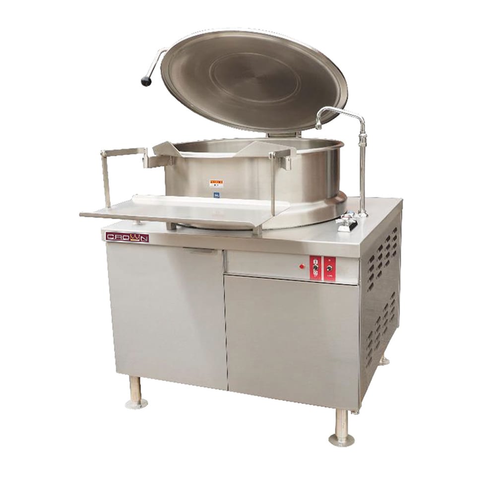 Crown Steam DMT-30 30 gal. Steam Kettle - Hydraulic Tilt, 2/3 Jacket, Direct Steam