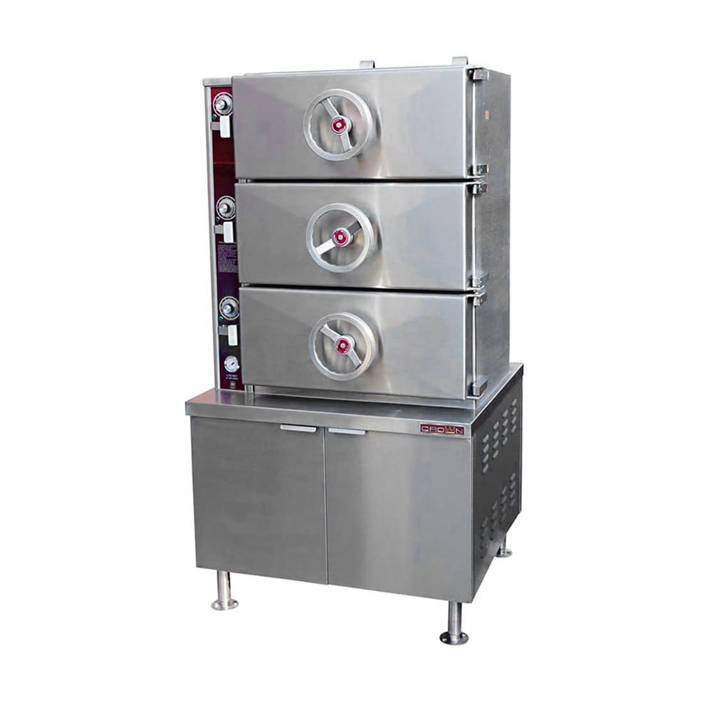 Crown Steam EC-3 Electric Pressure Steamer w/ (12) Full Size Pan Capacity, 208v/3ph