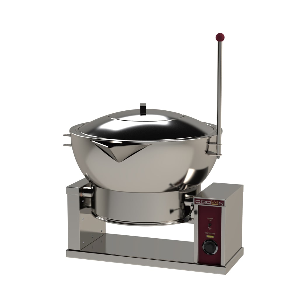 Crown Steam ECTRS-16 16 gal. Countertop Tilt Skillet - Polished Pan, 208v/3ph