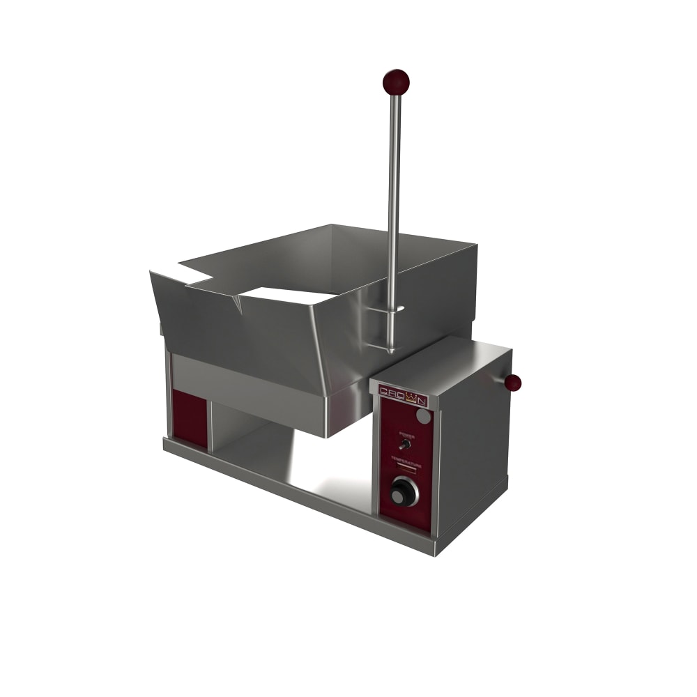 Crown Steam ECTS-12 12 gal. Countertop Tilt Skillet - Polished Pan, 208v/3ph