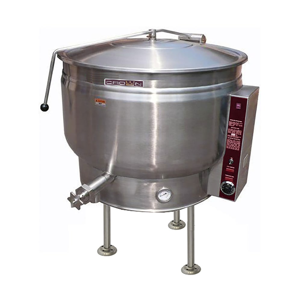 Crown Steam EL-20F 20 gal. Steam Kettle - Stationary, Full Jacket, 208v/3ph
