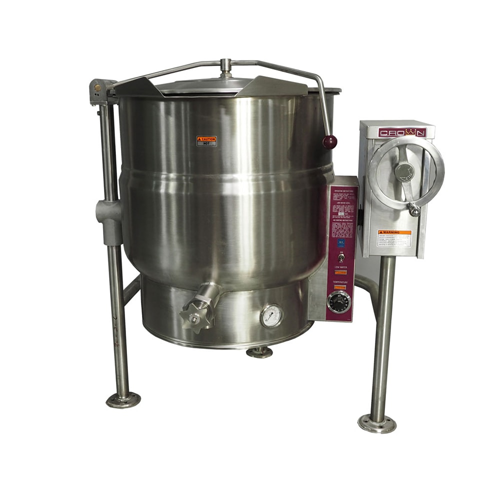 Crown Steam ELT-25 25 gal. Steam Kettle - Manual Tilt, 2/3 Jacket, 208v/3ph