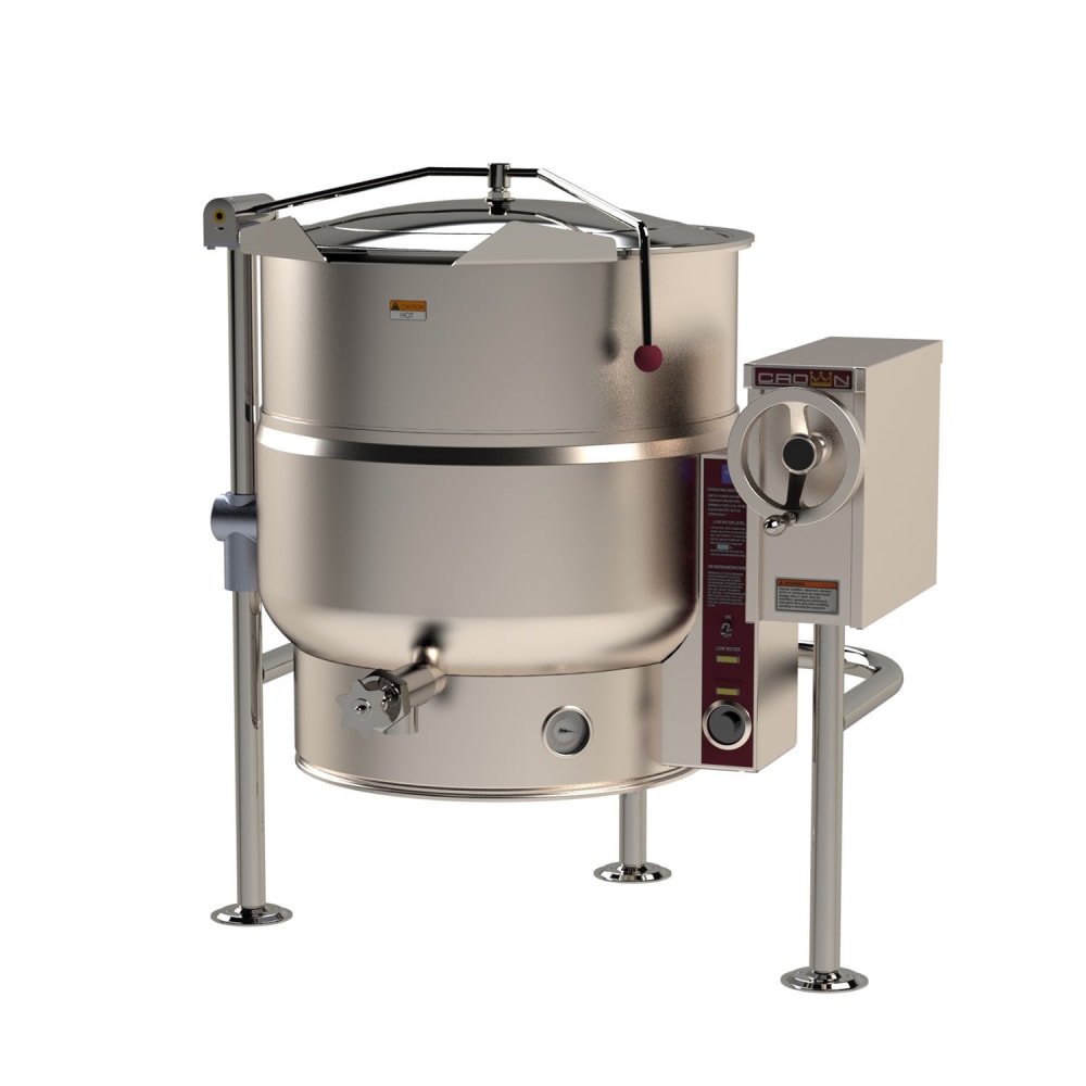 Crown Steam ELT-40 40 gal. Steam Kettle - Manual Tilt, 2/3 Jacket, 208v/3ph