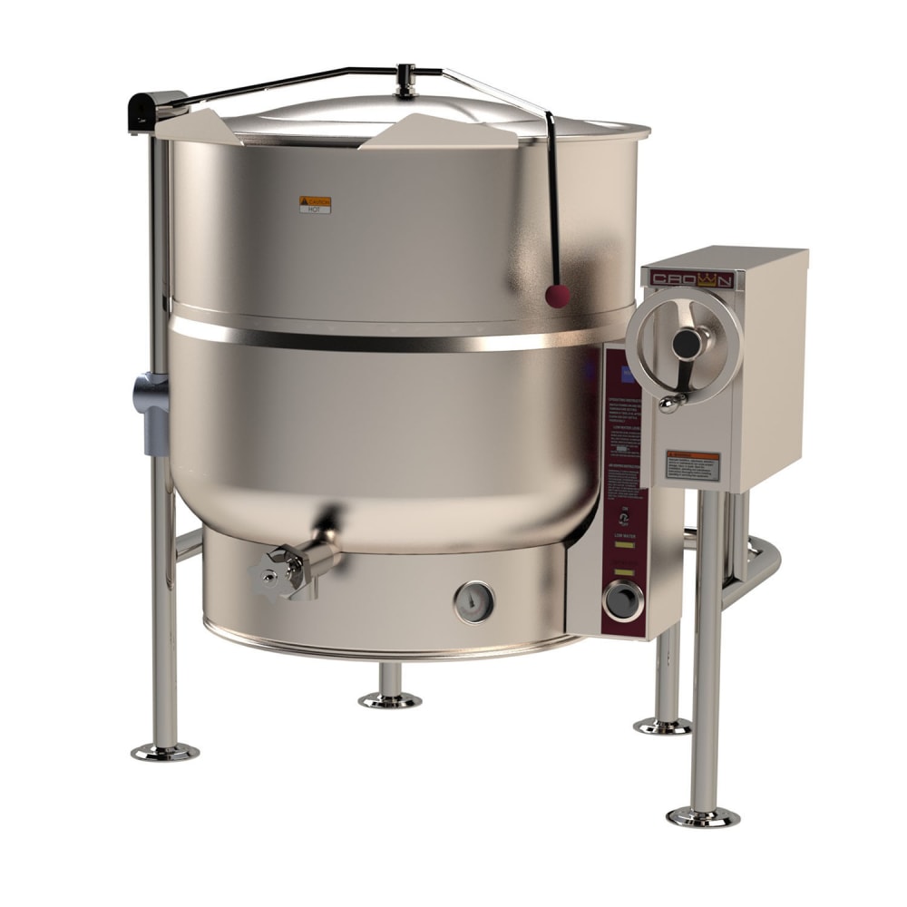 Crown Steam ELT-60 60 gal. Steam Kettle - Manual Tilt, 2/3 Jacket, 208v/3ph